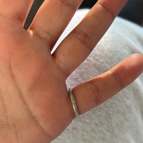 Pandora beaded two hearts open ring 50 - Picture 2 of 7